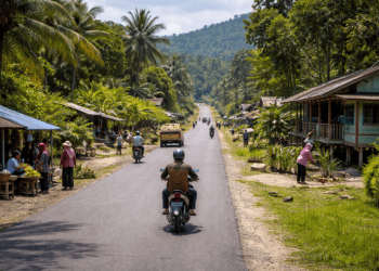 Kondisi jalan desa sebagai akses utama aktivitas masyarakat di Kabupaten Paser