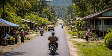 Kondisi jalan desa sebagai akses utama aktivitas masyarakat di Kabupaten Paser