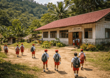 Suasana sekolah dasar di wilayah terpencil Kalimantan Timur