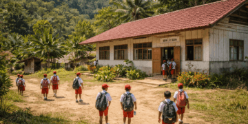 Suasana sekolah dasar di wilayah terpencil Kalimantan Timur
