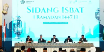 Penetapan awal Ramadan 1447 Hijriah yang digelar pada Selasa (17/2/2026) menetapkan bahwa 1 Ramadan 1447 H jatuh pada Kamis, 19 Februari 2026 (Foto: Kemenag)