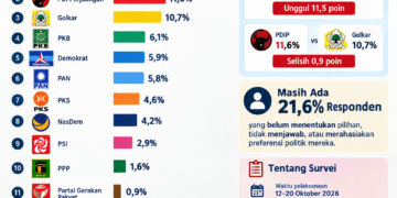 Infografis survei partai politik (foto: bicaraaja)